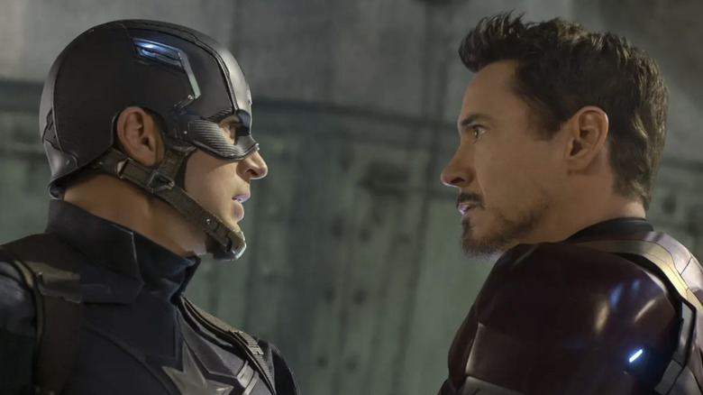 Captain America and Iron Man face off in "Captain America: Civil War" (2016)