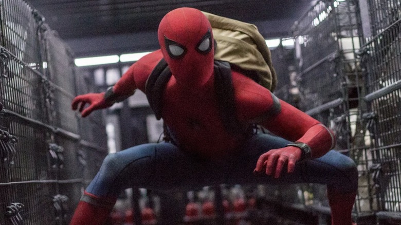 Spider-Man on the prowl in "Spider-Man: Homecoming" (2017)