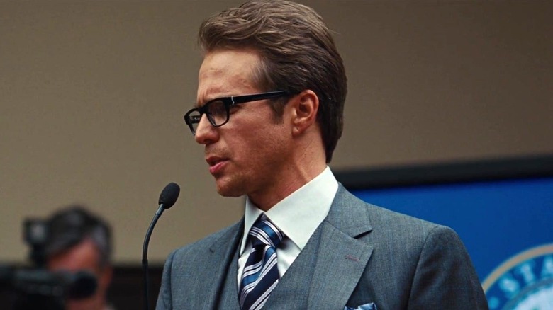 Justin Hammer speaking in Iron Man 2