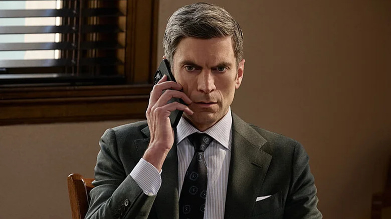 Jamie Dutton on the phone at his desk on Yellowstone (2018-2024)