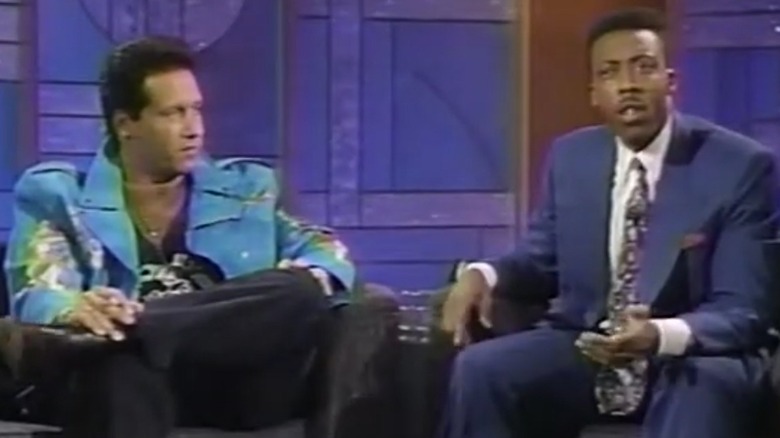 Arsenio Hall and Andrew Dice Clay talking on The Arsenio Hall Show (1991)