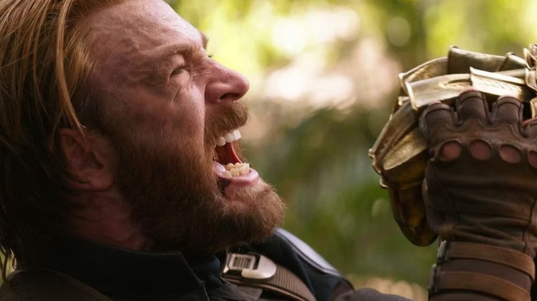 Captain America struggling during his fight against Thanos in Avengers: Endgame