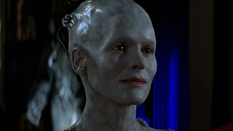 The Borg queen smiles in Star Trek: First Contact