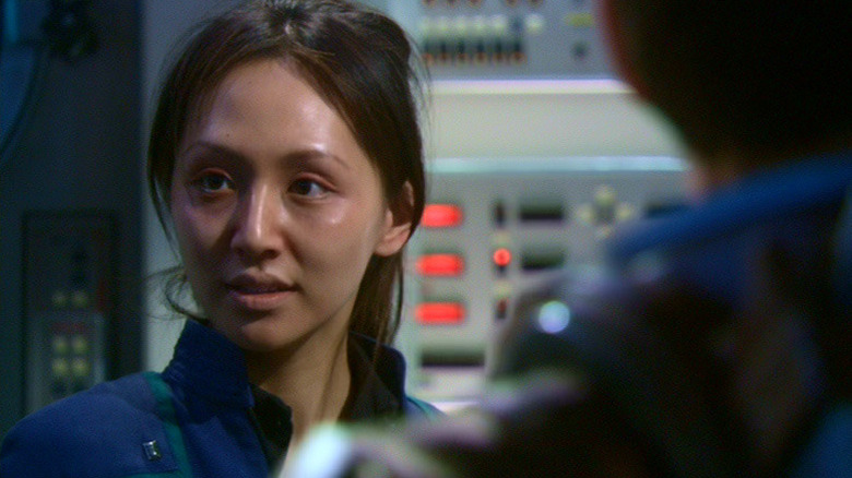 Sato, possessed by an Organian, on the bridge in Star Trek: Enterprise