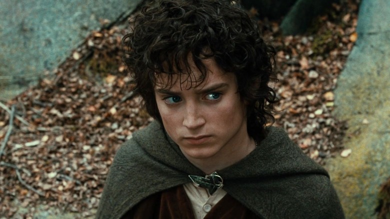 Frodo Baggins looking to the side in The Lord of the Rings: The Fellowship of the Ring