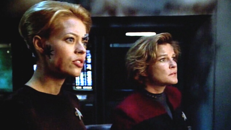 Seven of Nine and Captain Janeway in "Year of Hell"