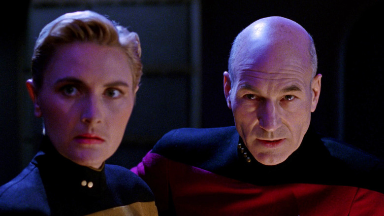 Lt. Tasha Yar and Captain Picard in "Yesterday's Enterprise"