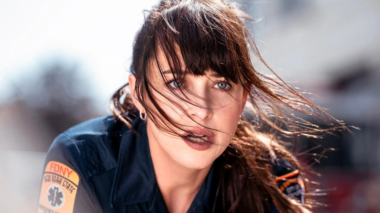 Cassandra Webb looks ahead in shock in "Madame Web"