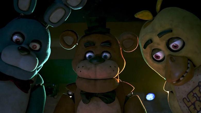 Freddie, Chica, and Bonnie surround their victim in Five Nights at Freddy's
