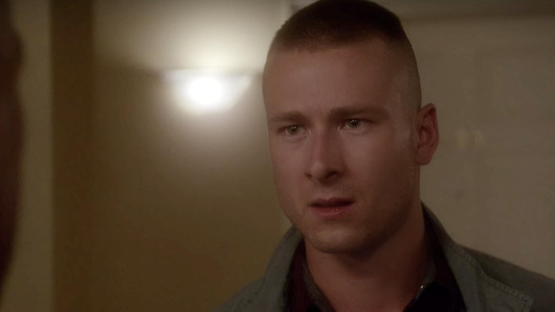 Glen Powell as Sgt. Evan Westcott in NCIS.