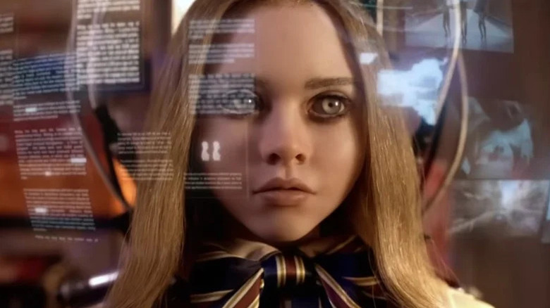 M3GAN looking through videos in "M3GAN" (2023)