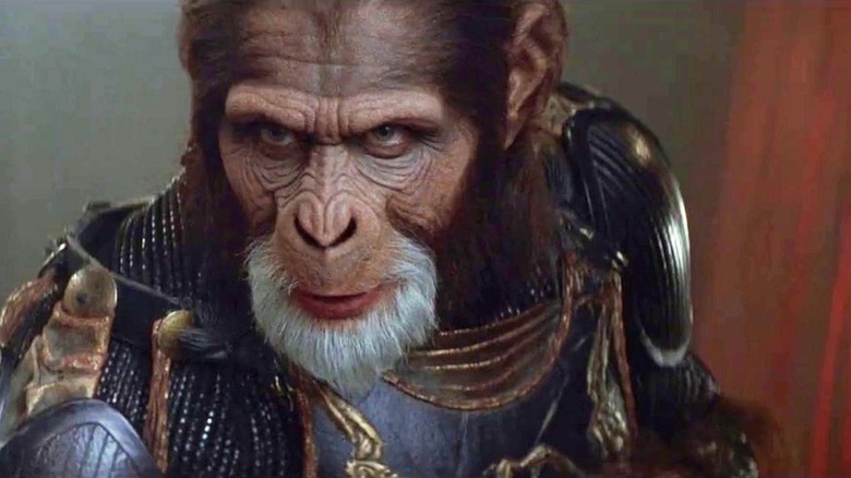 A glaring General Thade in "Planet of the Apes" (2001)