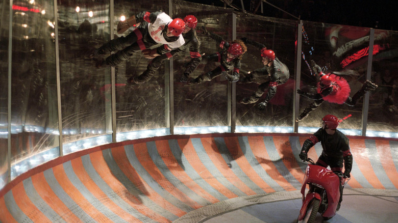 Jonathan Cross skates on glass in "Rollerball" (2001)