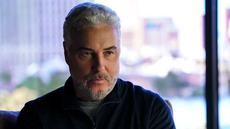 William Petersen looking stern