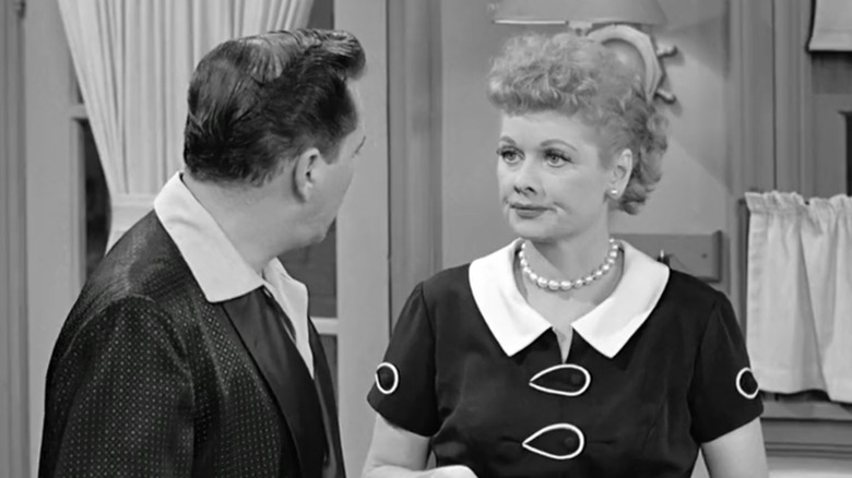 Lucy looking deadpan at Ricky on "I Love Lucy"