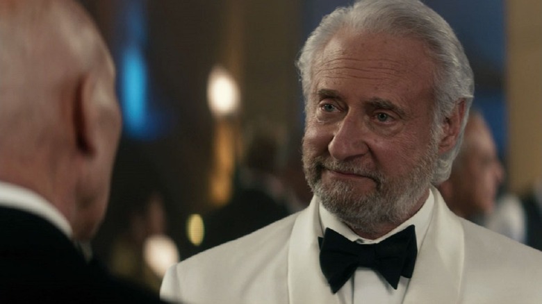 Adam Soong in a white suit threatening Jean-Luc Picard in "Star Trek: Picard"