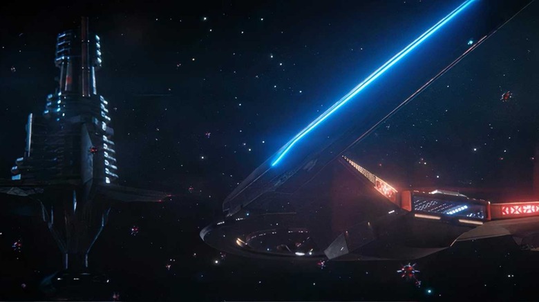 The USS Discovery approaching Control In "Star Trek: Discovery"