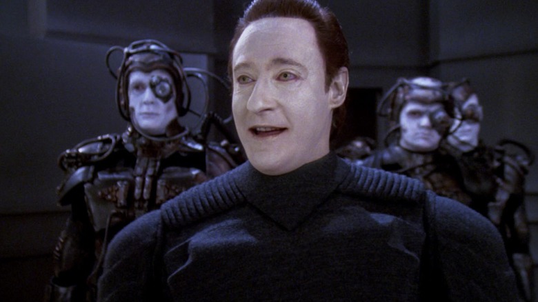 Lore leading a squad of Borg in "Star Trek: The Next Generation"