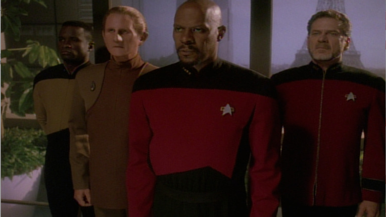 Sisko, Odo, and Leyton confront the Federation President in Star Trek: Deep Space Nine