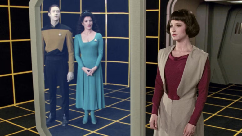 Lal chooses an identity on the holodeck in Star Trek: The Next Generation