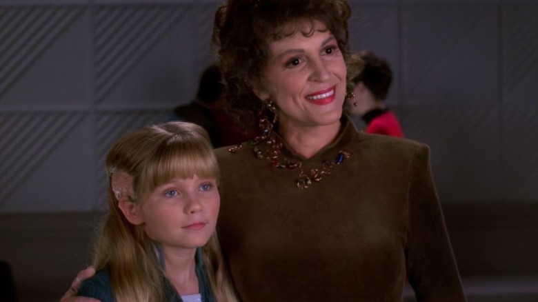 Lwaxana and Hedril smile in Ten Forward