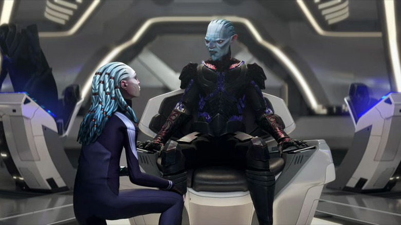 Gwyn bows before the Diviner in "Star Trek: Prodigy" (2021-2024)