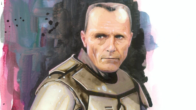 Kal Skirata preparing to fight in Mandalorian armor