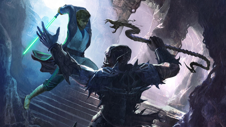 Luke Skywalker battling Shimrra Jamaane