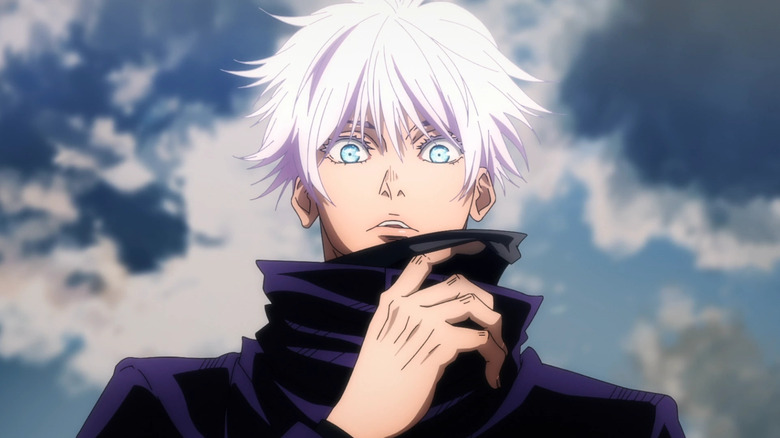 Satoru Gojo with blue eyes on Jujutsu Kaisen