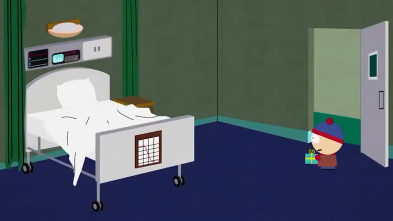 Kenny's hospital bed empty