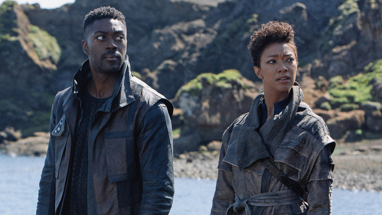 Book and Burnham on an alien planet in Star Trek: Discovery