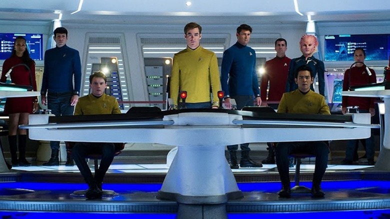 The bridge crew of the Enterprise in Star Trek Beyond