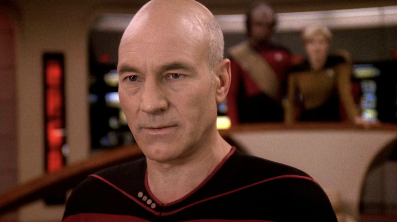 Picard on the bridge in Star Trek: The Next Generation