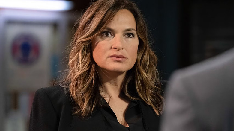 Olivia looking startled in the precinct on Law & Order: Special Victims Unit