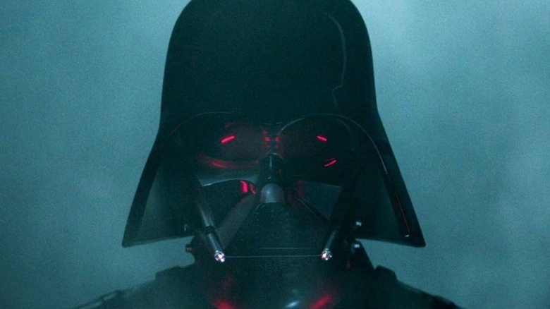 Close-up of Darth Vader standing in a fog in Obi-Wan Kenobi
