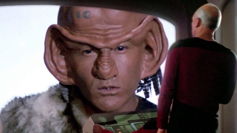 Picard speaking to a Ferengi on Star Trek: The Next Generation