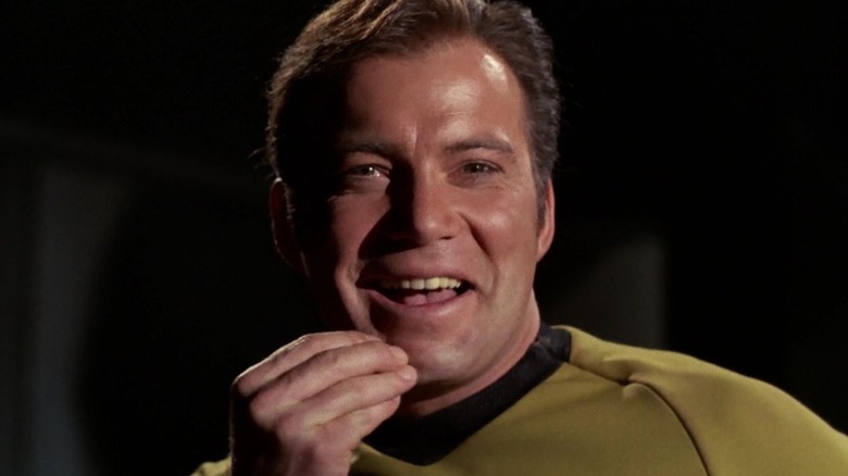 Captain Kirk looking mischievous on Star Trek: The Original Series