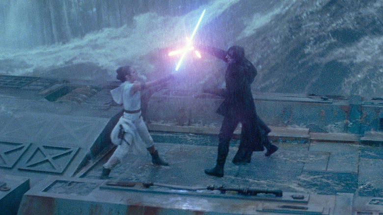 Rey fights Kylo Ren in "Star Wars: Episode 9 -- The Rise of Skywalker" (2019)