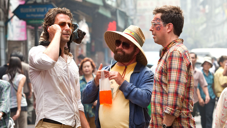Phil, Stu, and Alan travel through Bangkok in "The Hangover Part II" (2011)
