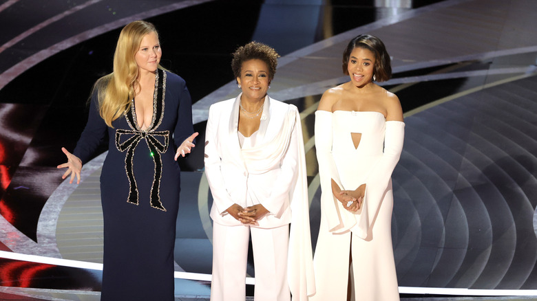 Wanda Sykes, Amy Schumer, and Regina Hall during their Oscars hosting (2022)