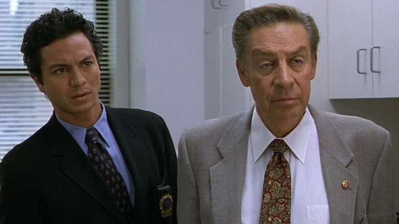 Detectives Rey Curtis and Lennie Briscoe investigate a case on "Law and Order" (1990-2010)