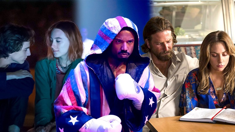 Stills from Lady Bird, Creed III, and A Star is Born