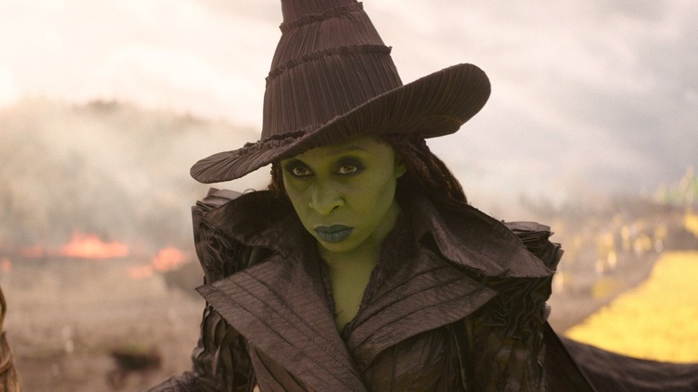 Elphaba holding her broom in "Wicked: For Good" (2025)