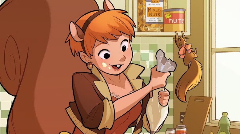 Squirrel Girl and Tippy-Toe baking a cake