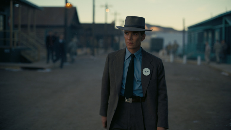 J. Robert Oppenheimer surveys his testing town in "Oppenheimer" (2023)