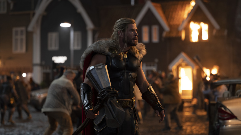 Thor protects New Asgard in "Thor: Love and Thunder" (2022)