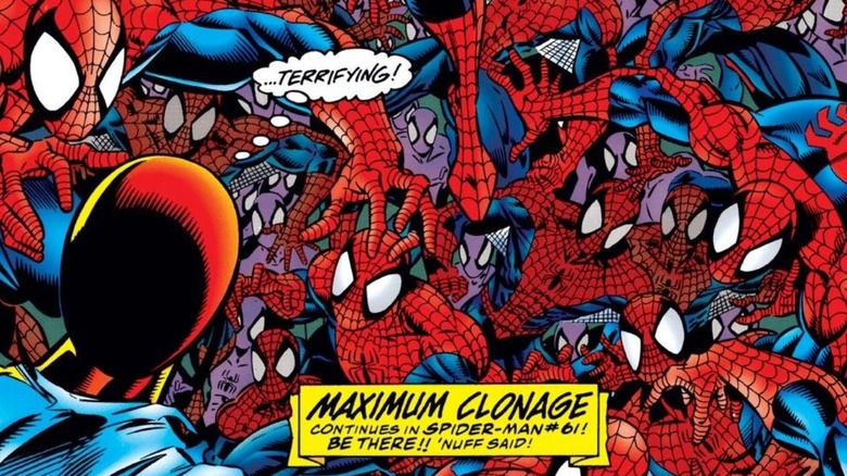 Clones surrounding Scarlet Spider