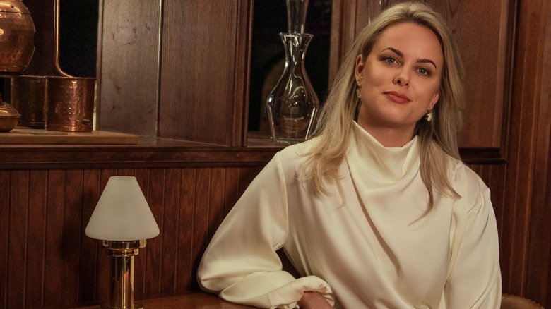 Cecilie Fjellhøy speaking in Soho on the Tinder Swindler (2021)