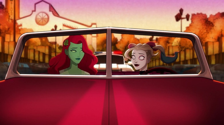 Ivy and Harley drive off together in "Harley Quinn"