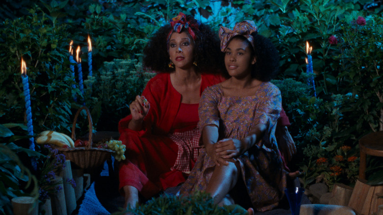 Rainbow Gold experiencing a tender moment outside in "Alma's Rainbow" (1994)